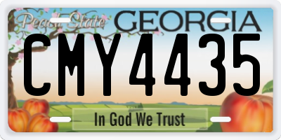 GA license plate CMY4435