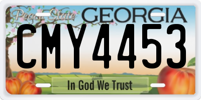 GA license plate CMY4453
