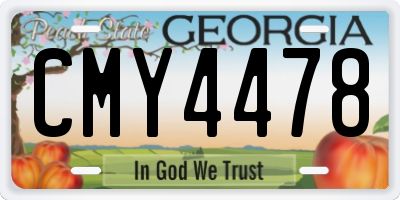 GA license plate CMY4478