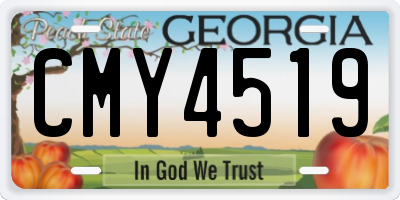 GA license plate CMY4519