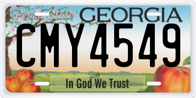 GA license plate CMY4549