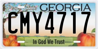 GA license plate CMY4717