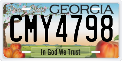 GA license plate CMY4798