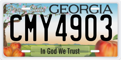 GA license plate CMY4903