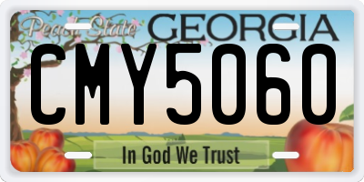GA license plate CMY5060