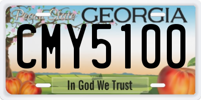GA license plate CMY5100