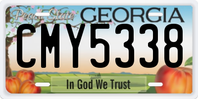 GA license plate CMY5338
