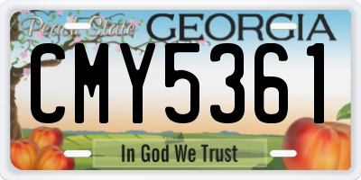 GA license plate CMY5361
