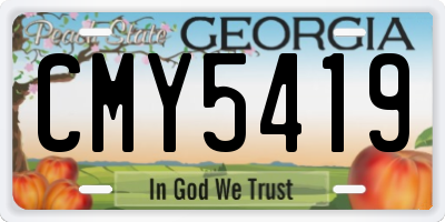 GA license plate CMY5419
