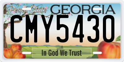GA license plate CMY5430