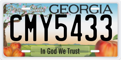 GA license plate CMY5433