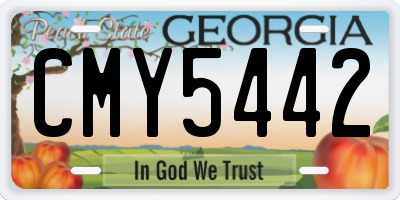 GA license plate CMY5442