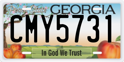 GA license plate CMY5731
