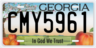 GA license plate CMY5961