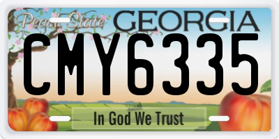 GA license plate CMY6335
