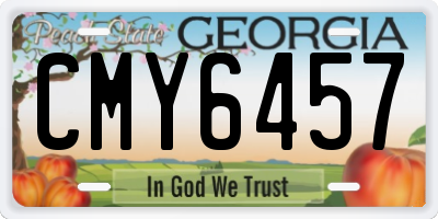 GA license plate CMY6457