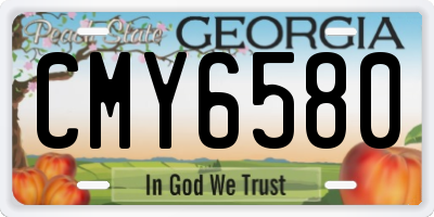GA license plate CMY6580