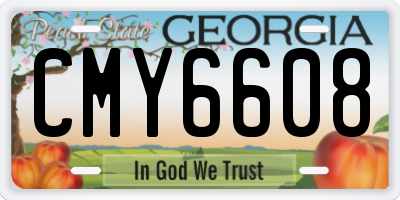 GA license plate CMY6608