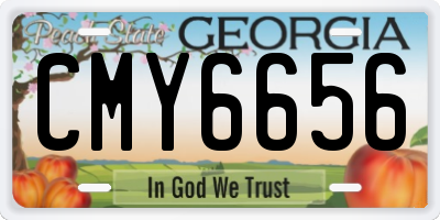 GA license plate CMY6656