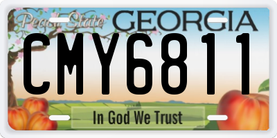 GA license plate CMY6811
