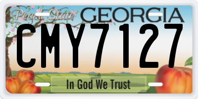 GA license plate CMY7127