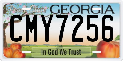 GA license plate CMY7256