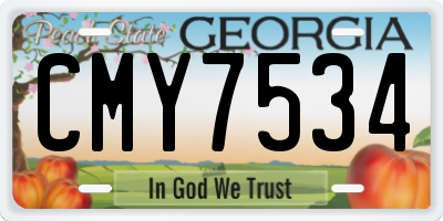GA license plate CMY7534