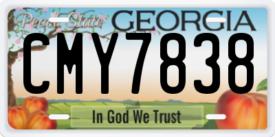 GA license plate CMY7838