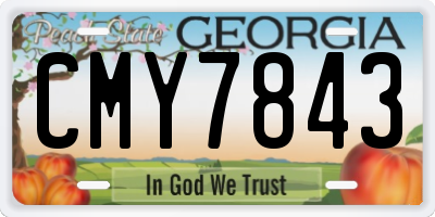 GA license plate CMY7843