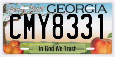 GA license plate CMY8331