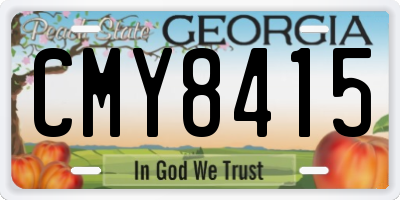 GA license plate CMY8415