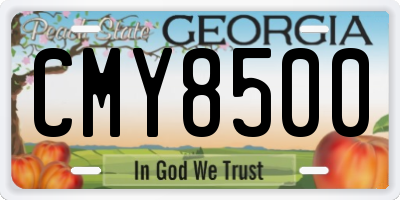 GA license plate CMY8500