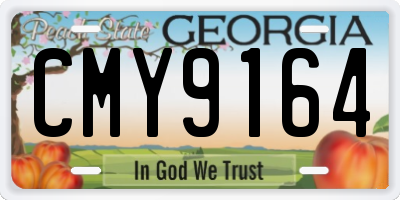 GA license plate CMY9164