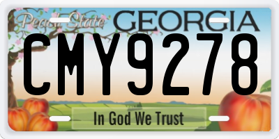 GA license plate CMY9278