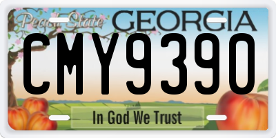 GA license plate CMY9390