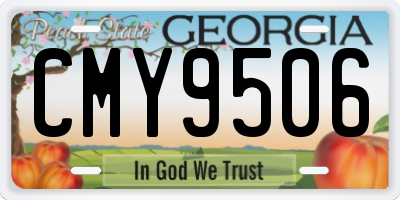 GA license plate CMY9506