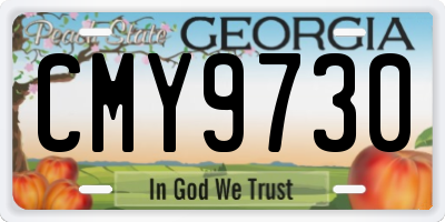 GA license plate CMY9730