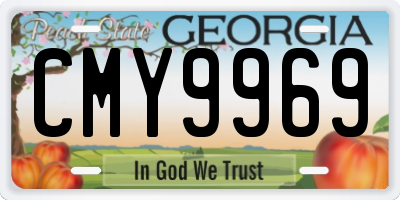 GA license plate CMY9969