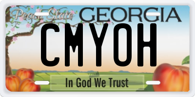 GA license plate CMYOH