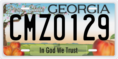 GA license plate CMZ0129