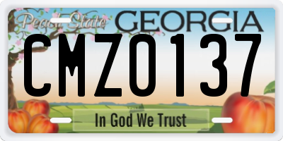 GA license plate CMZ0137