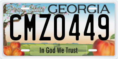 GA license plate CMZ0449
