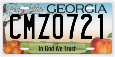 GA license plate CMZ0721