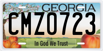 GA license plate CMZ0723