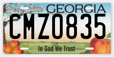 GA license plate CMZ0835