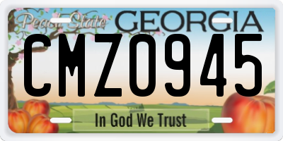 GA license plate CMZ0945