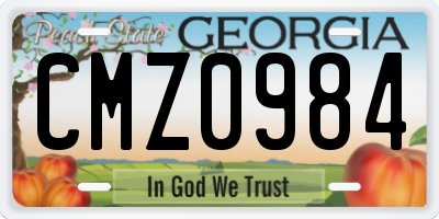 GA license plate CMZ0984