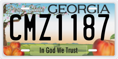 GA license plate CMZ1187