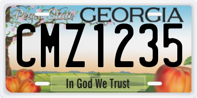 GA license plate CMZ1235