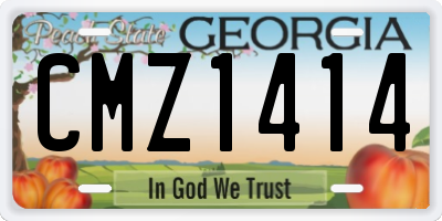 GA license plate CMZ1414